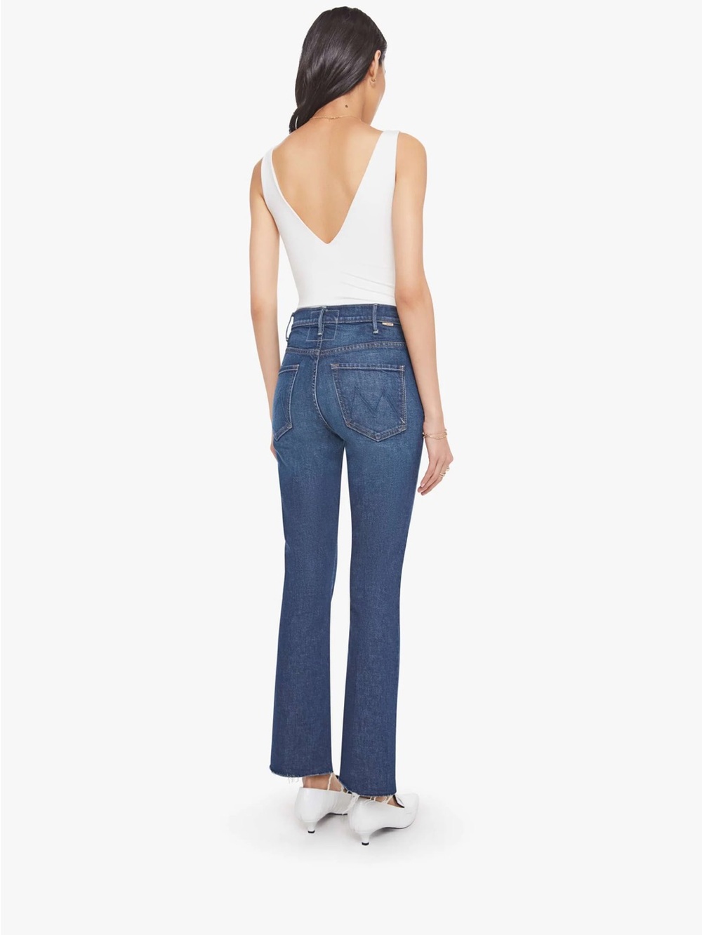 MOTHER Dark Indigo Straight-Leg High-Rise Jeans - Picture 2 of 10